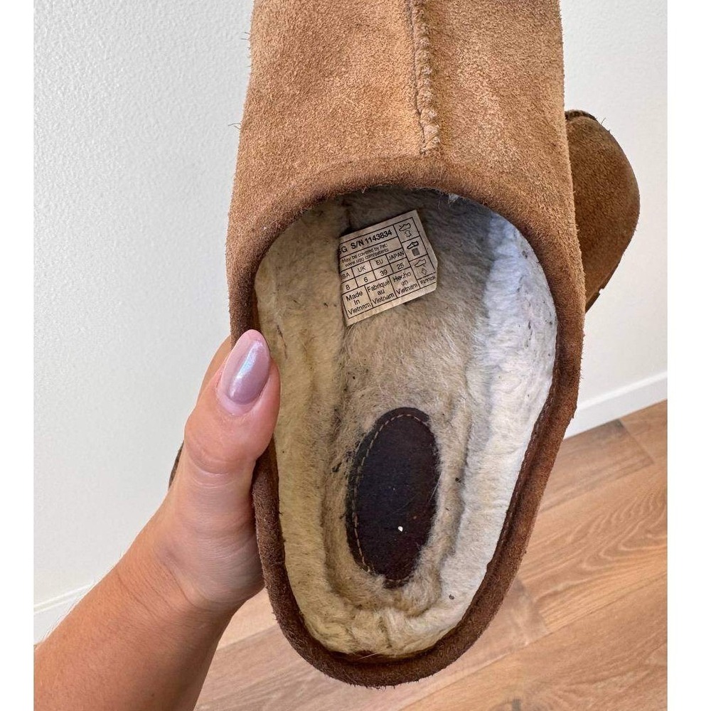 UGG Cottage Clog 8 Shearling Chestnut Suede Slip On Mule Old Money Cottagecore - Picture 7 of 9